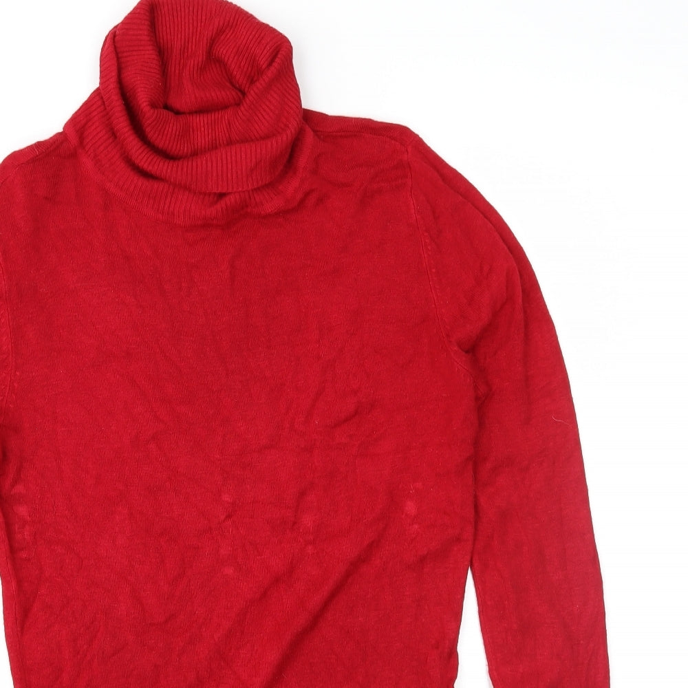 R+B Womens Red  Knit Pullover Jumper Size M