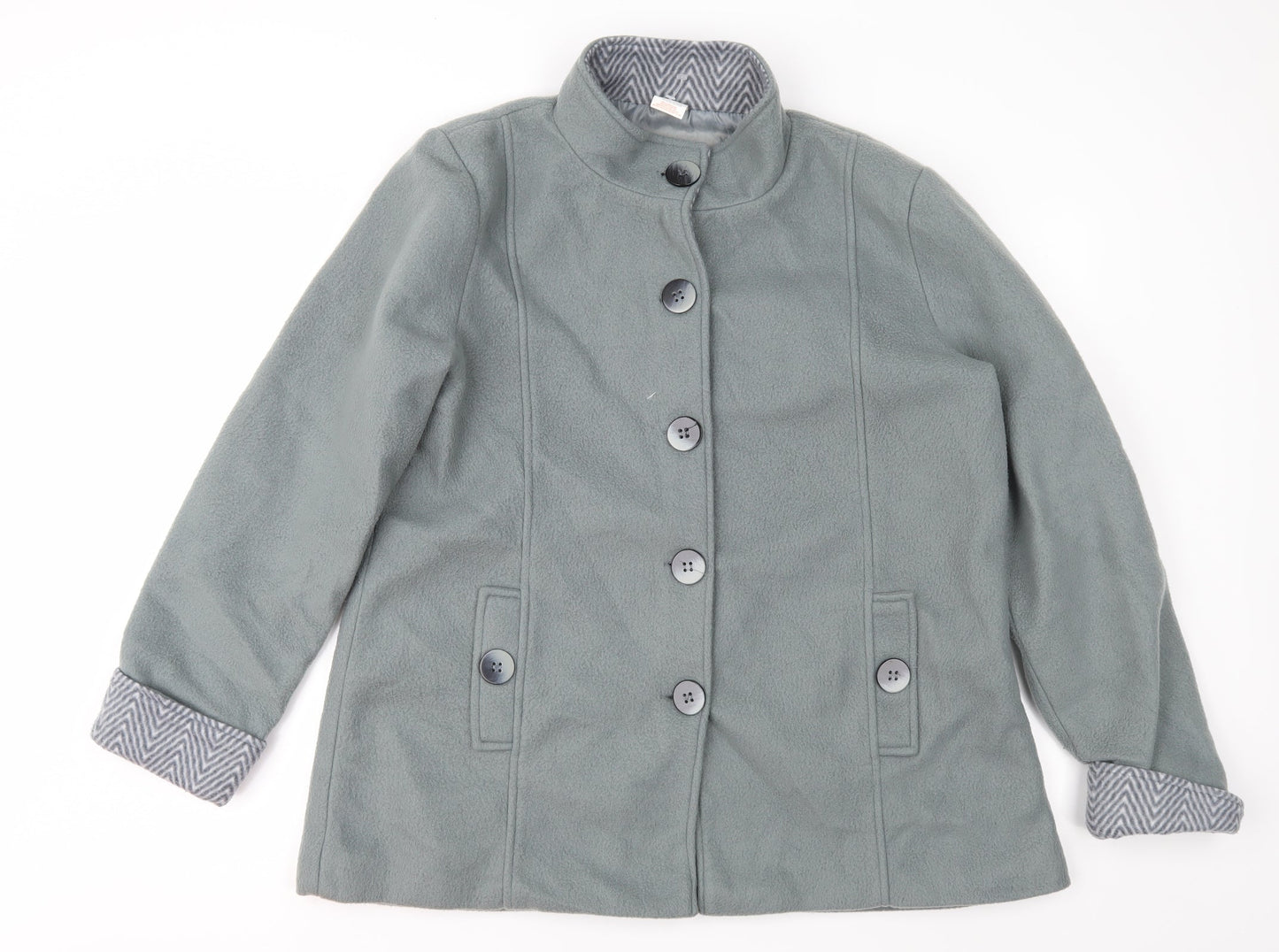 Anne De Lancay Womens Grey  Fleece Jacket Coat Size M
