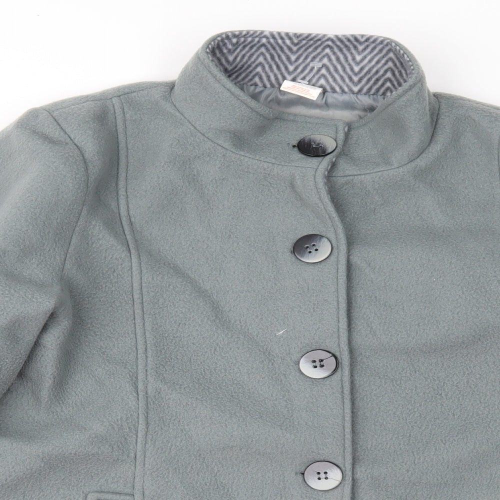 Anne De Lancay Womens Grey  Fleece Jacket Coat Size M