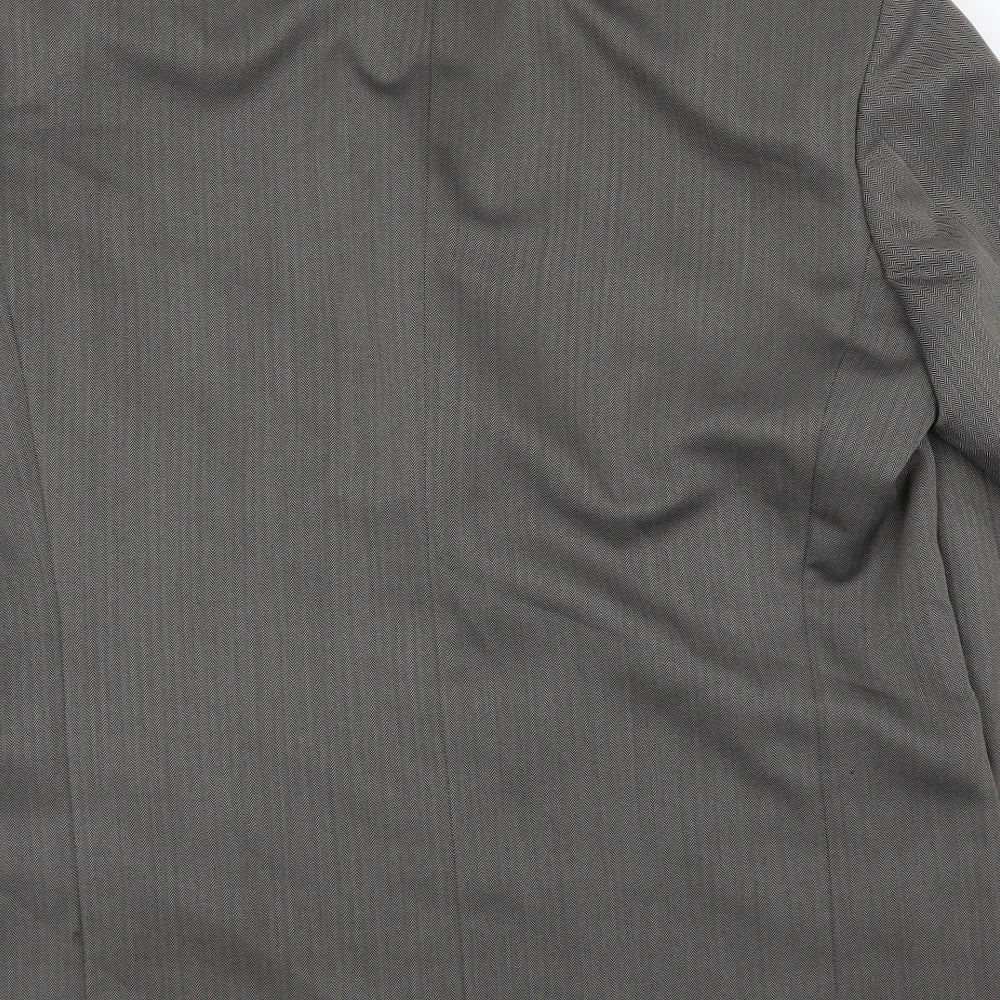 Zantos Mens Grey Herringbone  Jacket Suit Jacket Size 42
