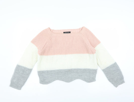 CAMEO ROSE  Womens Pink   Pullover Jumper Size S  - Scallop Hem