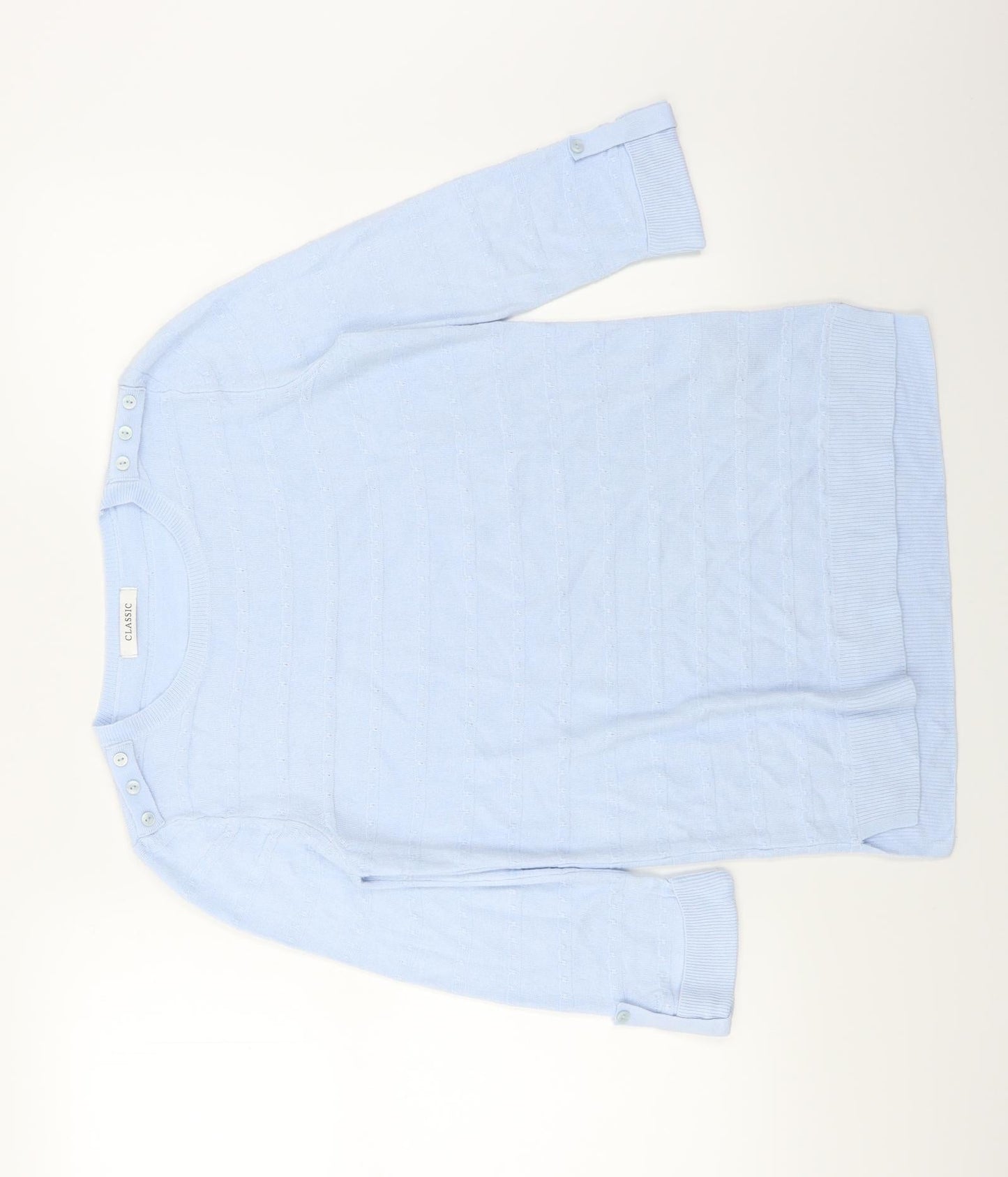 Classic Womens Blue Striped Knit Pullover Jumper Size 8