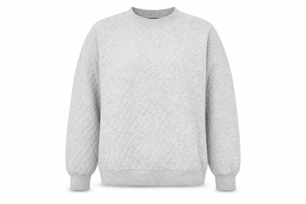 Front view of Topshop women’s grey jumper, size UK 8