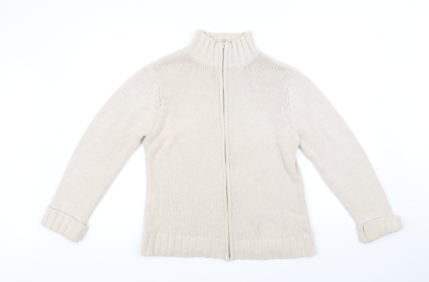 Essentials Womens Beige   Full Zip Jumper Size 14
