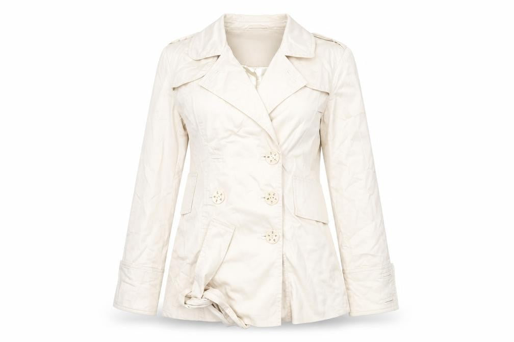 Front view of Villa Collection women’s beige jacket, size M