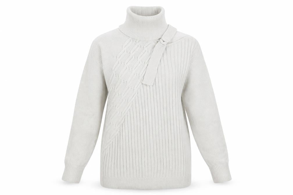 Front view of MissLook women’s beige jumper, size S