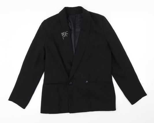 Preworn  Womens Black   Jacket Blazer Size 12