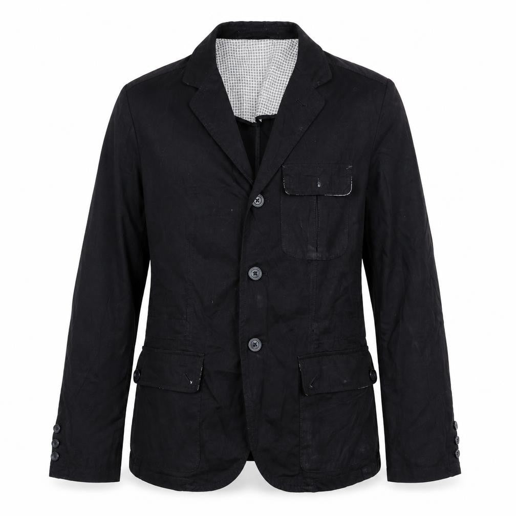 Front view of sawyers+hendricks london women’s black jacket coat, size S