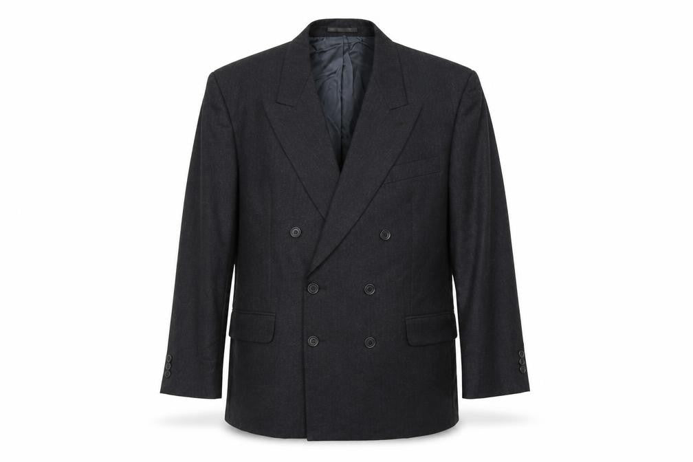 Front view of hamilton & browne men’s grey jacket blazer, size S