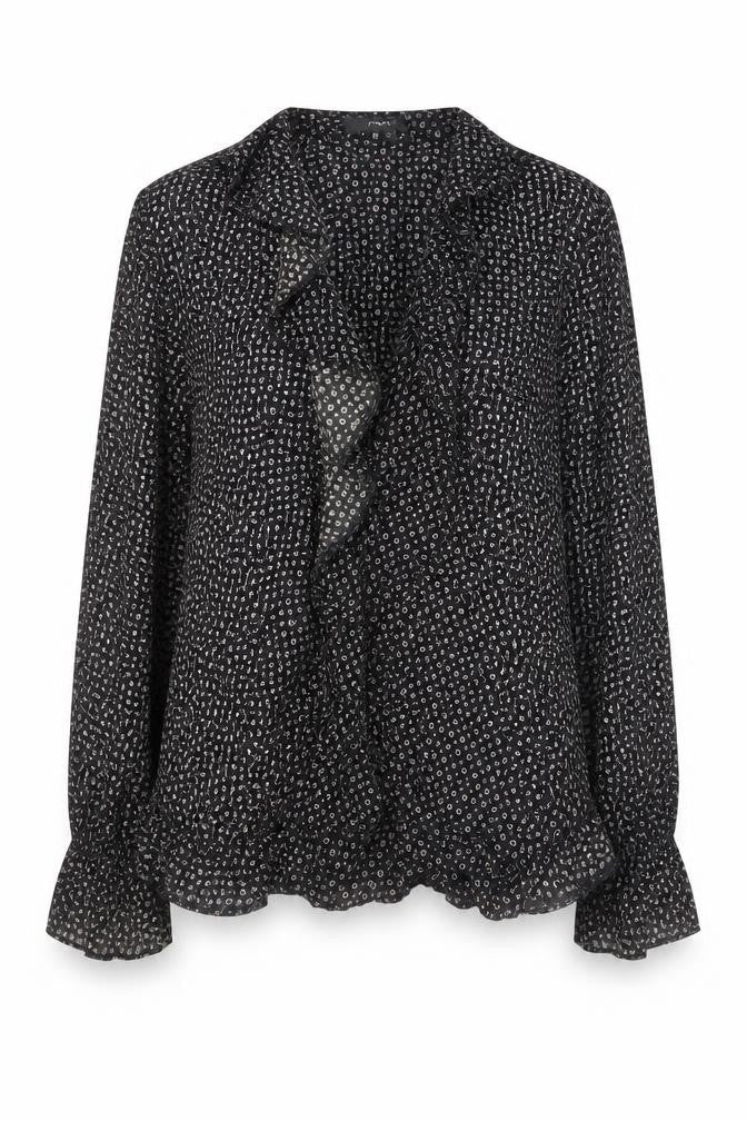 Front view of Next women’s black basic blouse, size UK 10