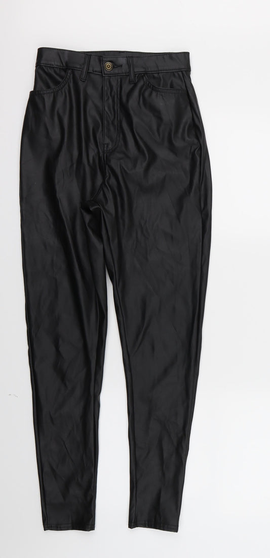 PRETTYLITTLETHING Womens Black   Trousers  Size 8 L28 in
