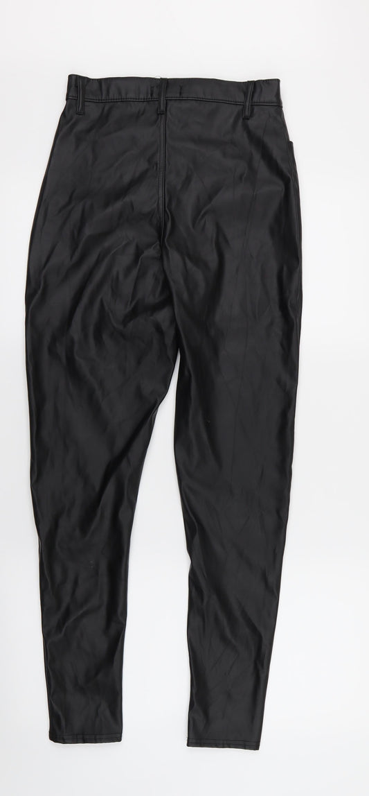 PRETTYLITTLETHING Womens Black   Trousers  Size 8 L28 in