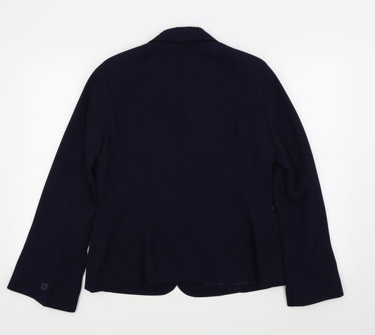 South Womens Blue Striped  Jacket Blazer Size 16