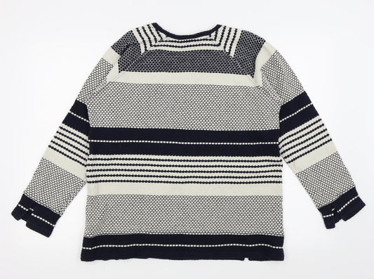 NEXT Womens Blue Houndstooth  Pullover Jumper Size 16