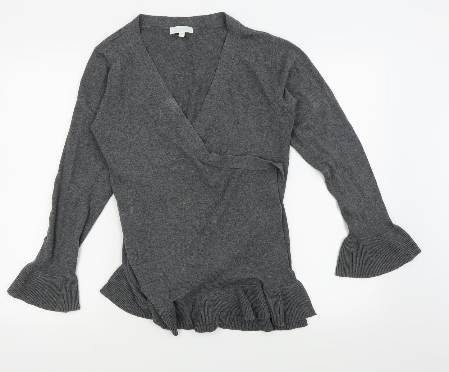 JoJo Maman Bébé Womens Grey   Wrap T-Shirt Size S