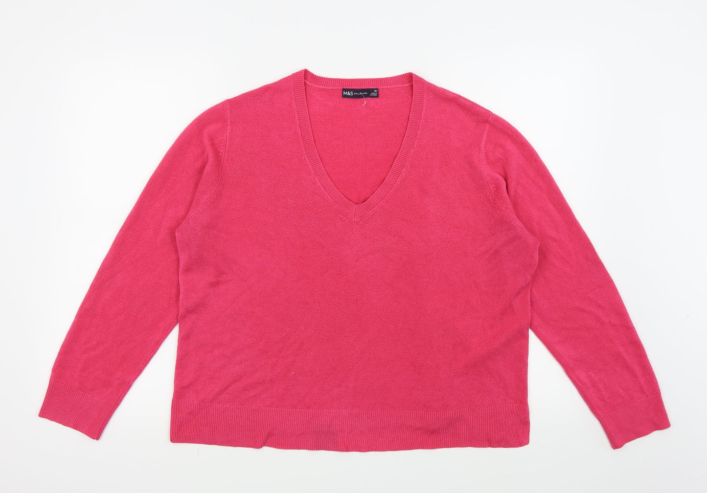M&s Womens Pink   Pullover Sweatshirt Size 20