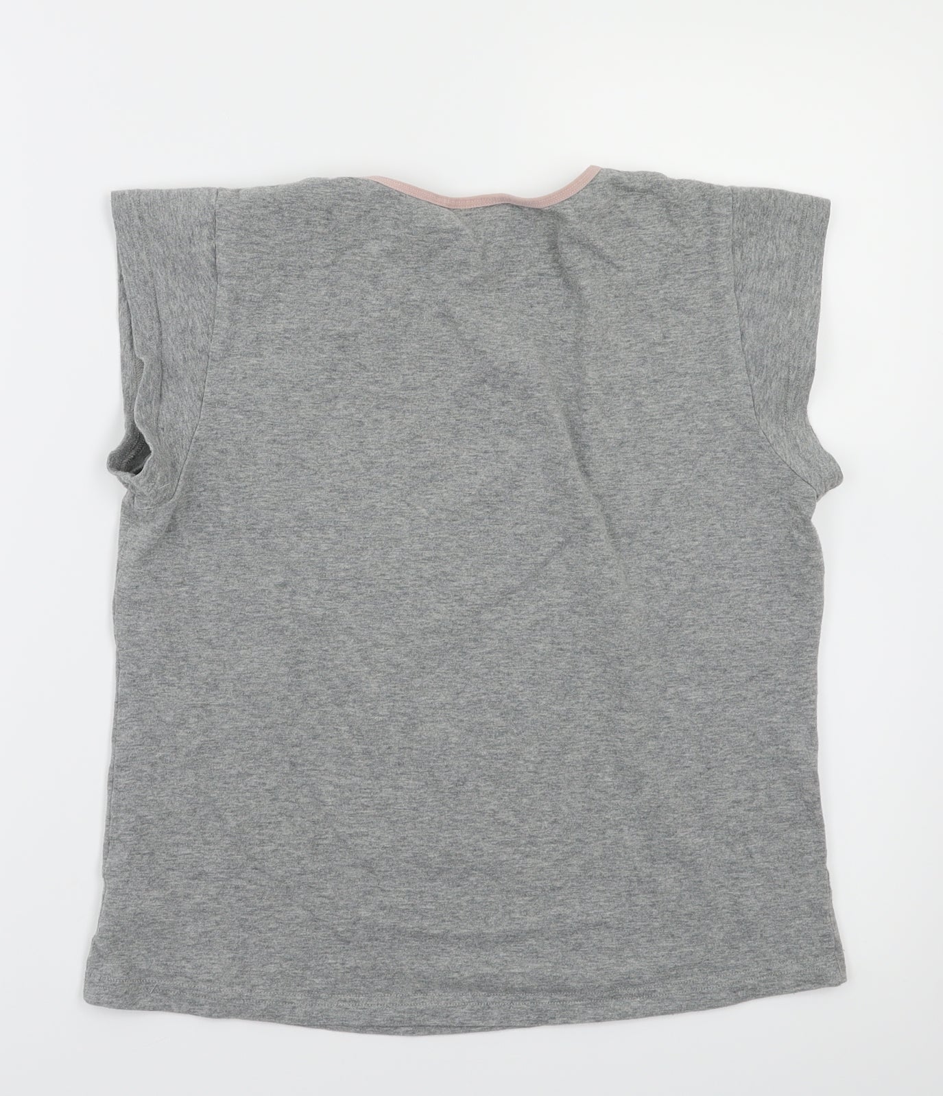 Disney Girls Grey Animal Print  Basic T-Shirt Size M