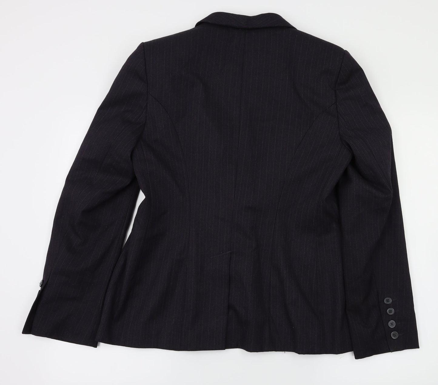 preworn  Womens Purple Striped  Jacket Blazer Size 14