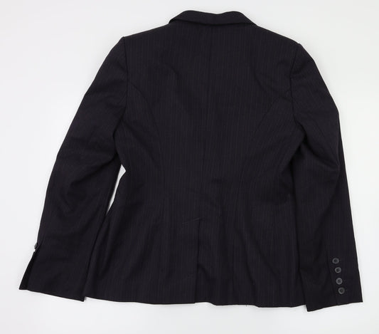 preworn  Womens Purple Striped  Jacket Blazer Size 14