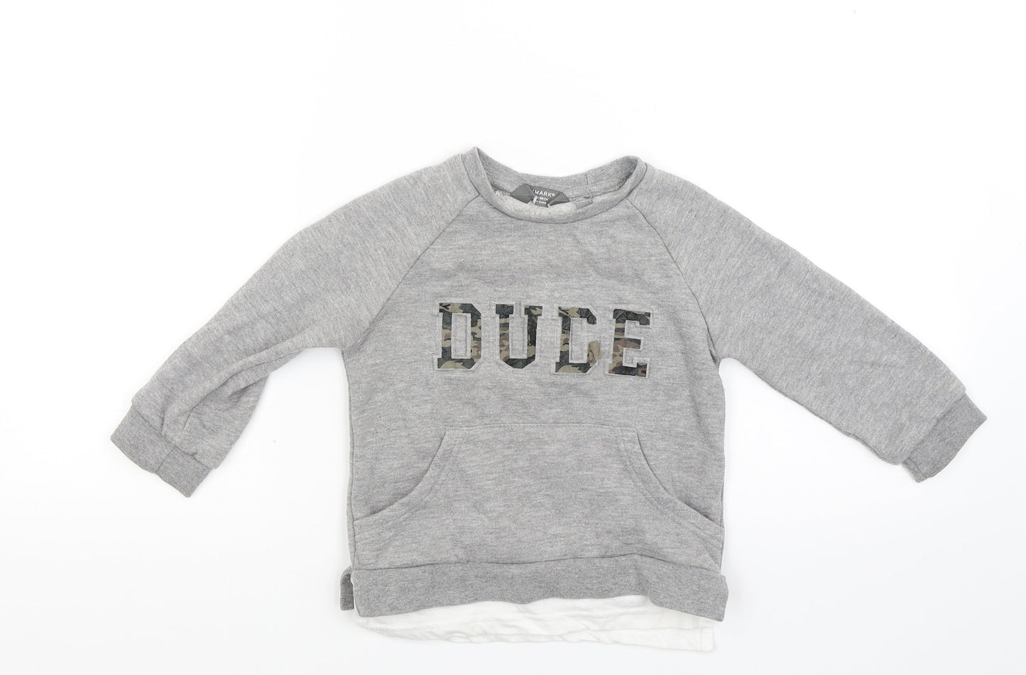 Primark Boys Grey   Pullover Sweatshirt Size 2-3 Years  - Dude