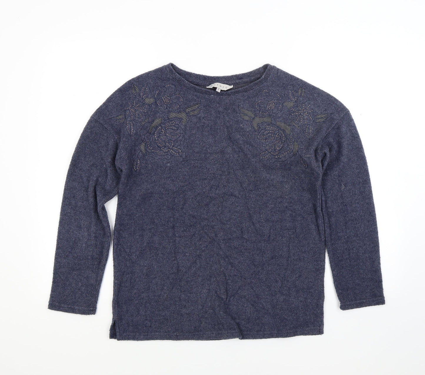 nut meg Womens Blue  Fleece Pullover Jumper Size 8