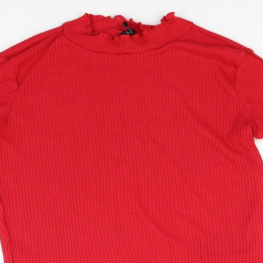 Divided Womens Red  Knit Pullover Jumper Size M