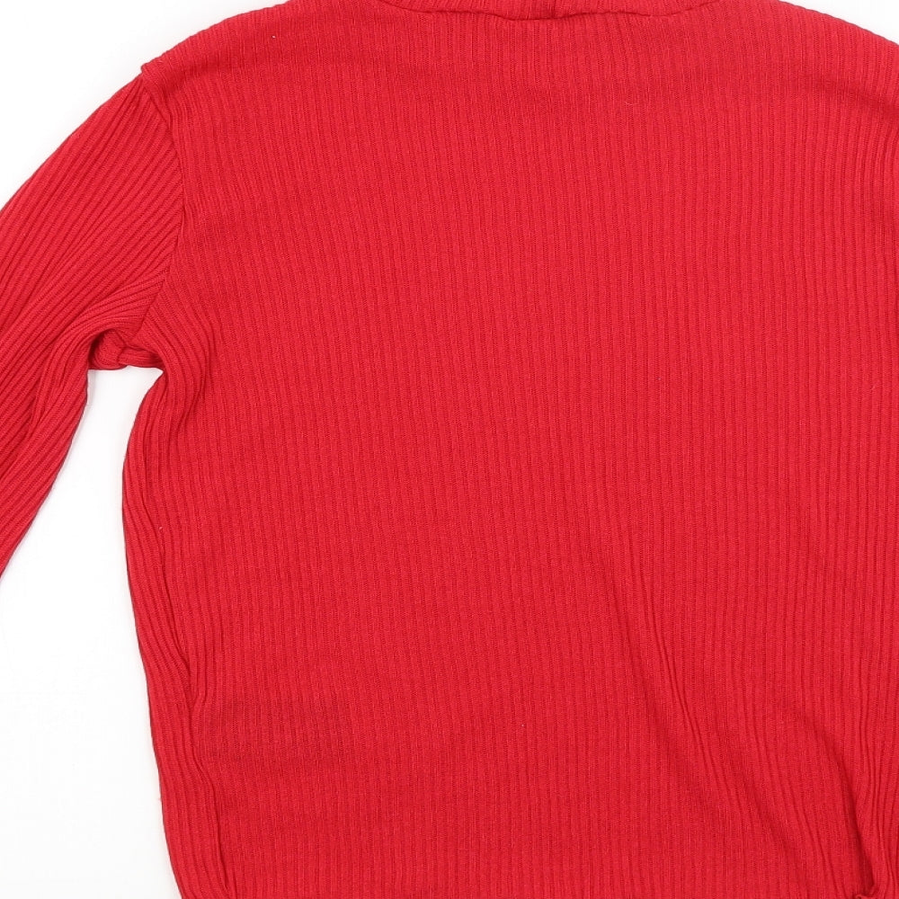 Divided Womens Red  Knit Pullover Jumper Size M