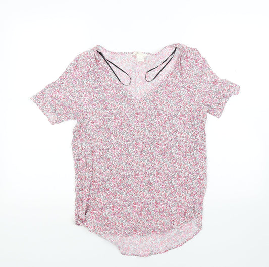 H&M Womens Multicoloured Floral  Basic Blouse Size 6