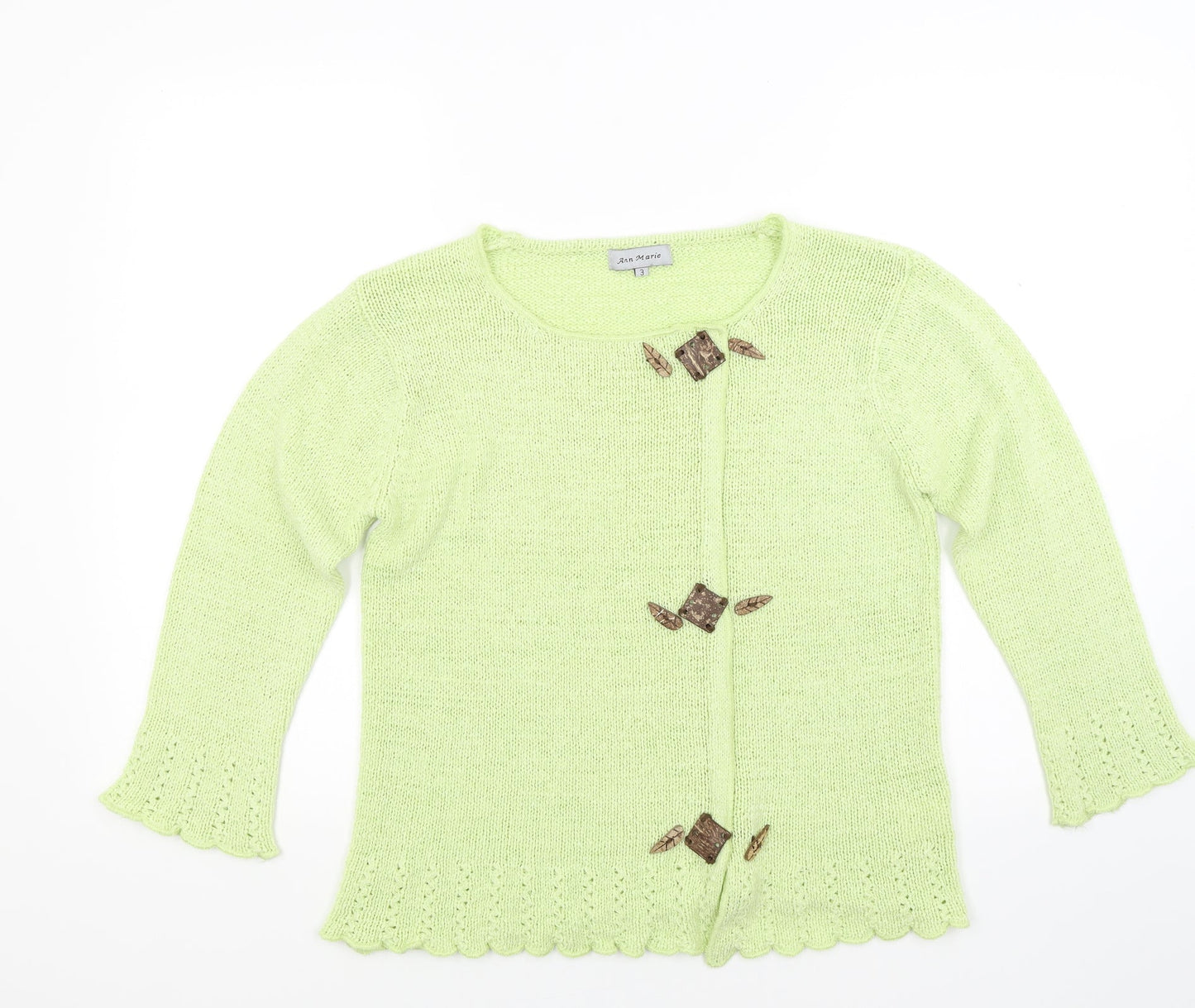 Anne Marie Womens Green  Knit Pullover Jumper Size M