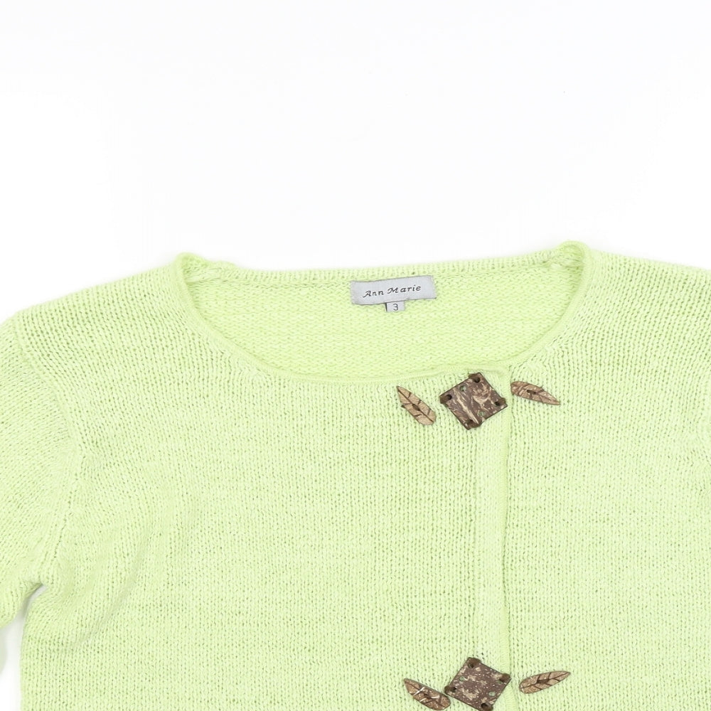 Anne Marie Womens Green  Knit Pullover Jumper Size M