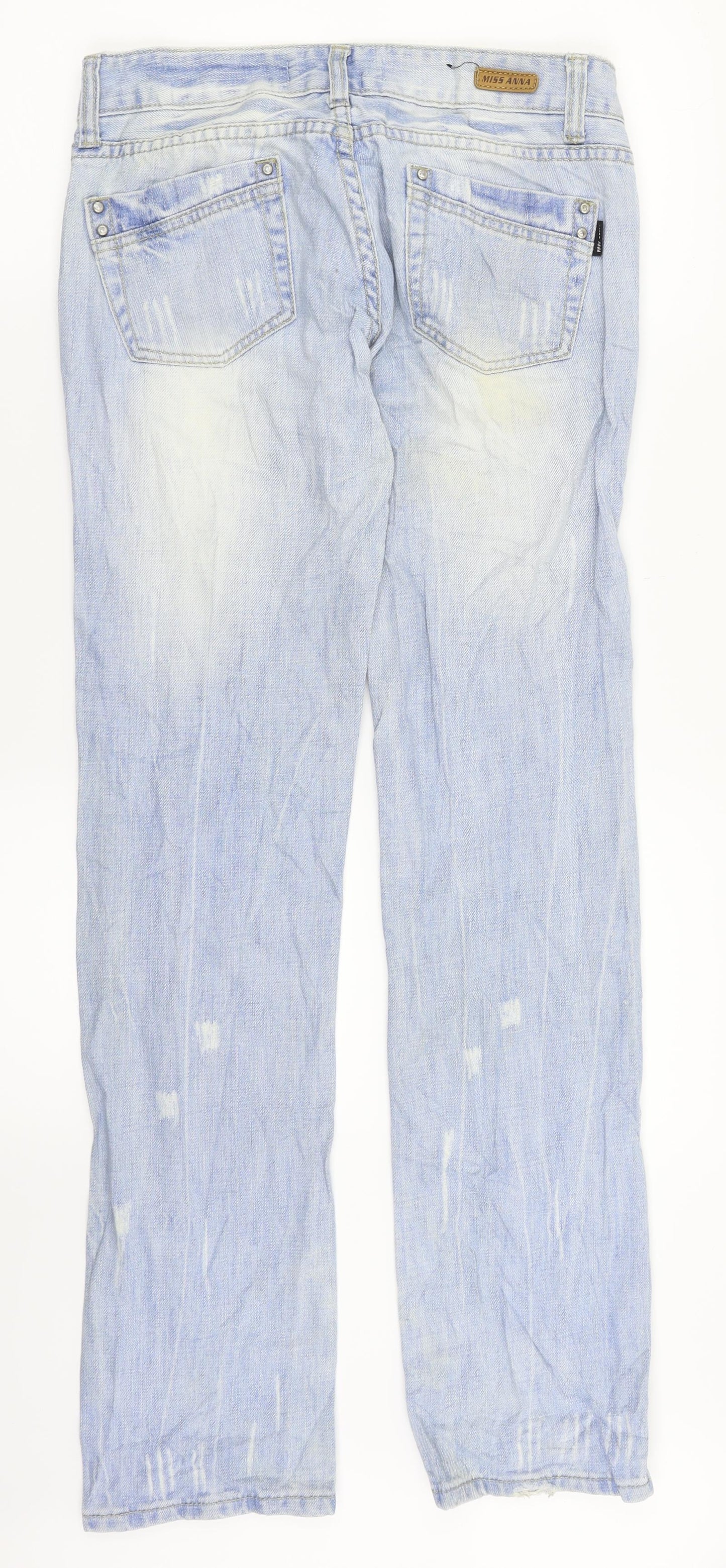 Miss Anna Womens Blue  Denim Straight Jeans Size 36 in L32 in