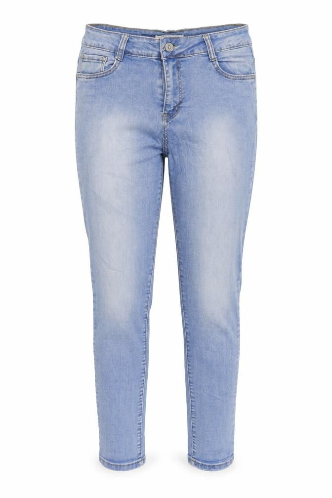 Front view of BB.S women’s blue denim skinny jeans, size UK 12, 29-inch leg