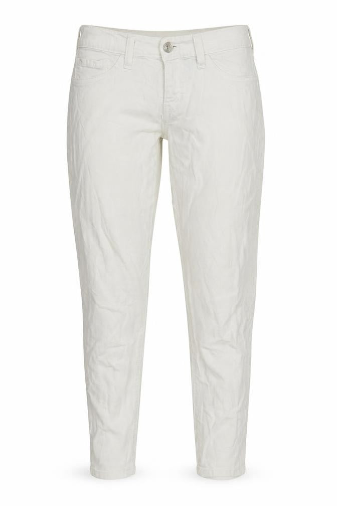 Front view of Flying Monkey women’s white denim skinny jeans, size UK 10, 30-inch leg