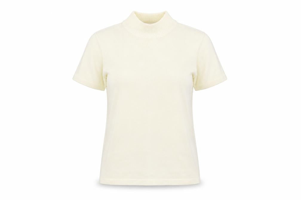Front view of Isabelle women’s white jumper, size UK 12, - cream