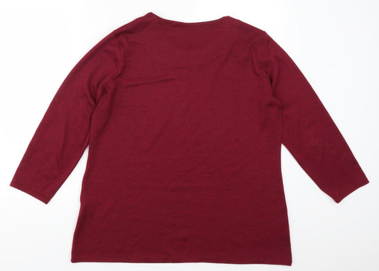 Alexara Womens Pink   Basic T-Shirt Size 16