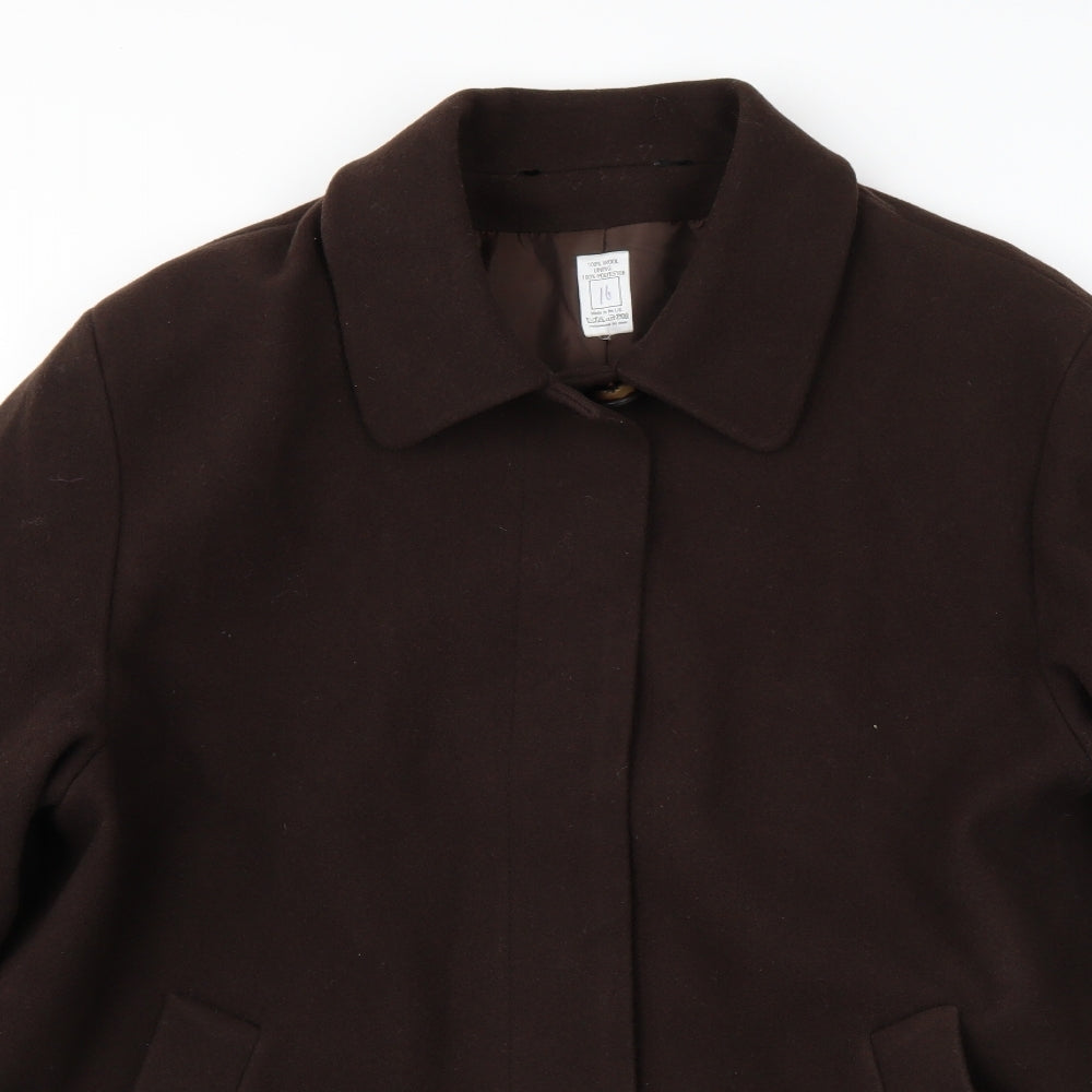 Preworn Womens Brown   Jacket Coat Size 16