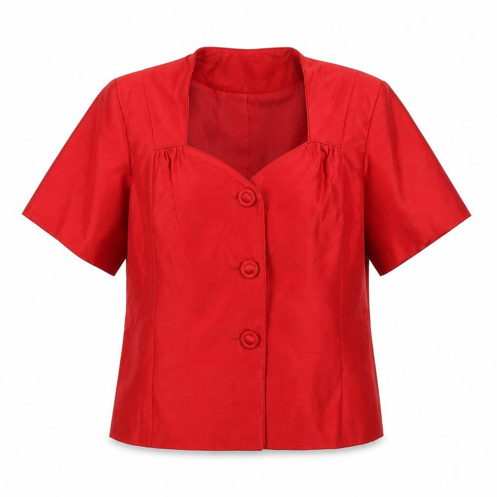 Front view of Roman women’s red jacket coat, size UK 14