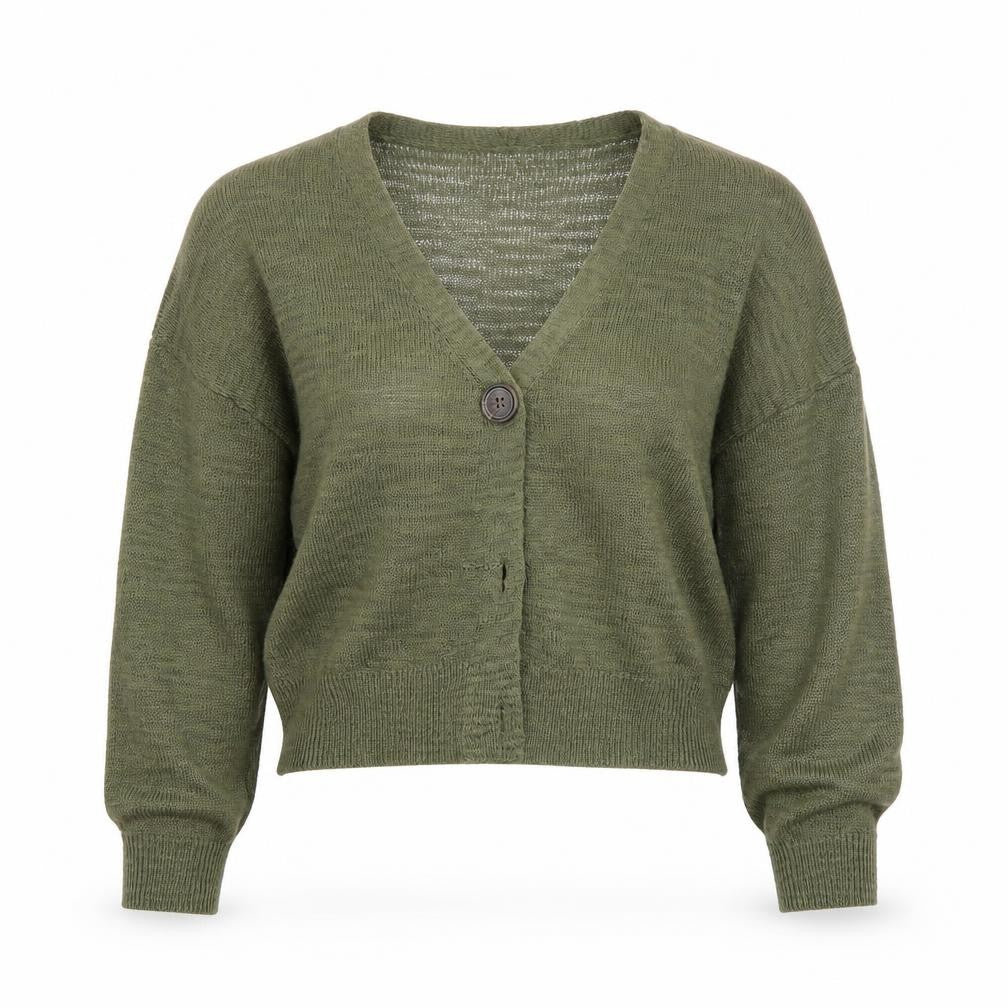 Front view of New Look women’s green jumper, size M
