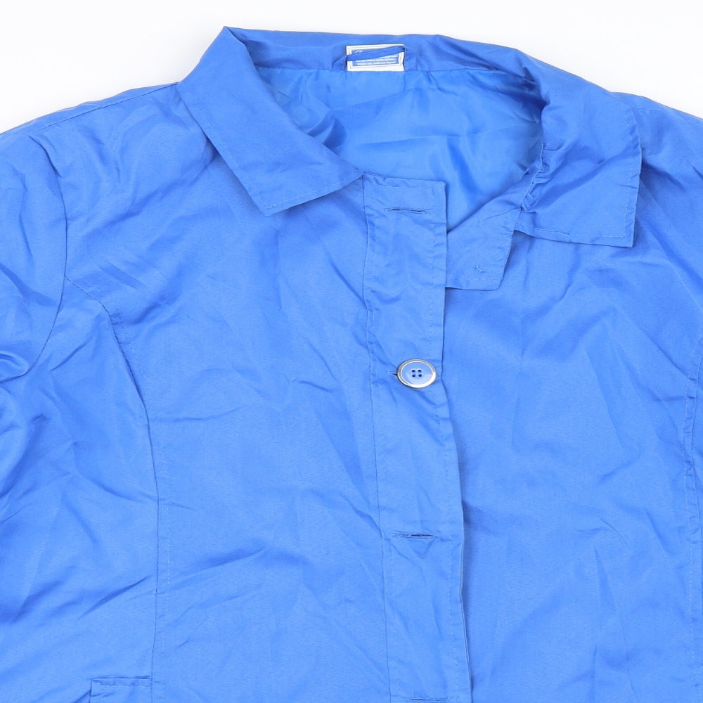 Anne De Lancay Womens Blue   Jacket Coat Size L