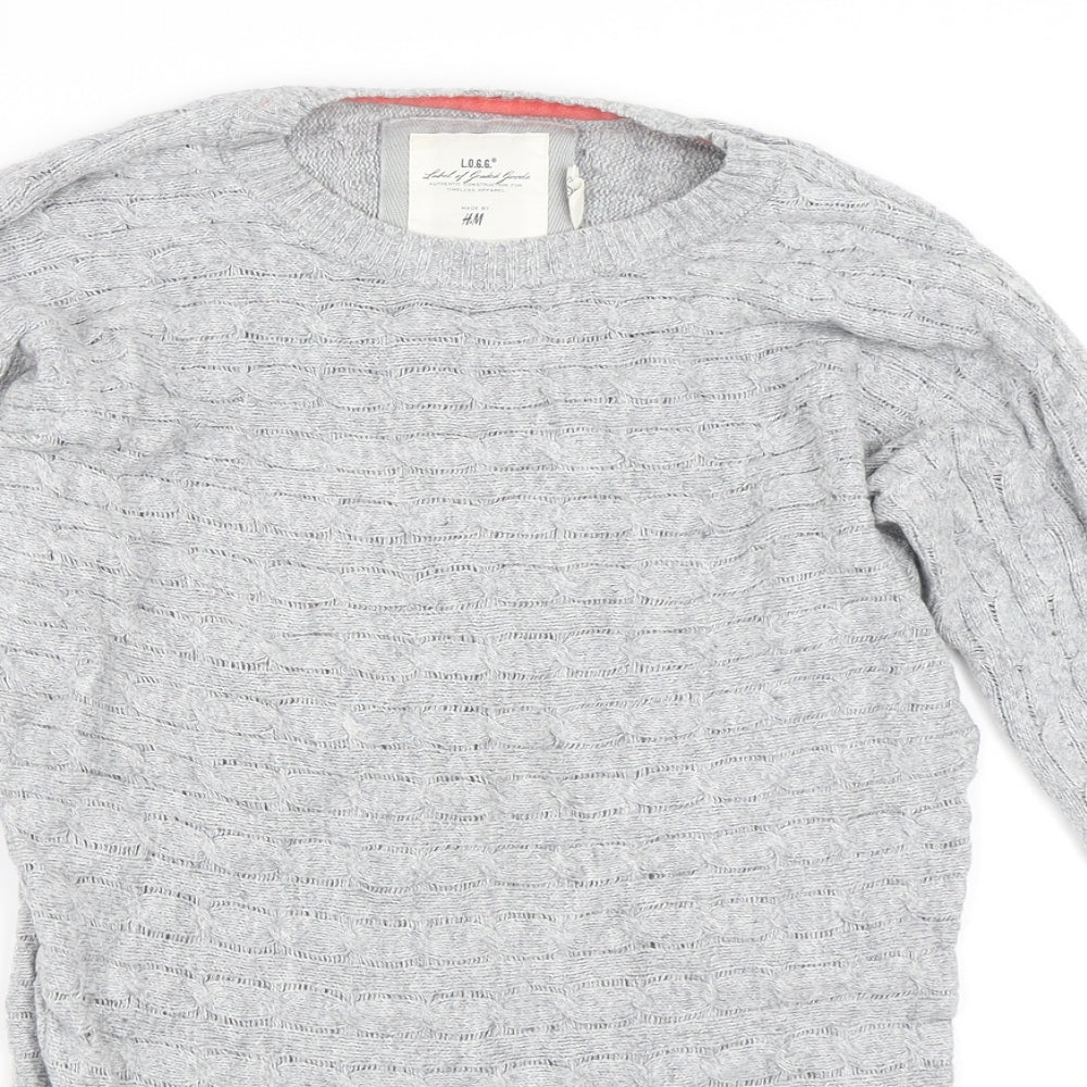 H&M Girls Grey   Pullover Jumper Size 10-11 Years