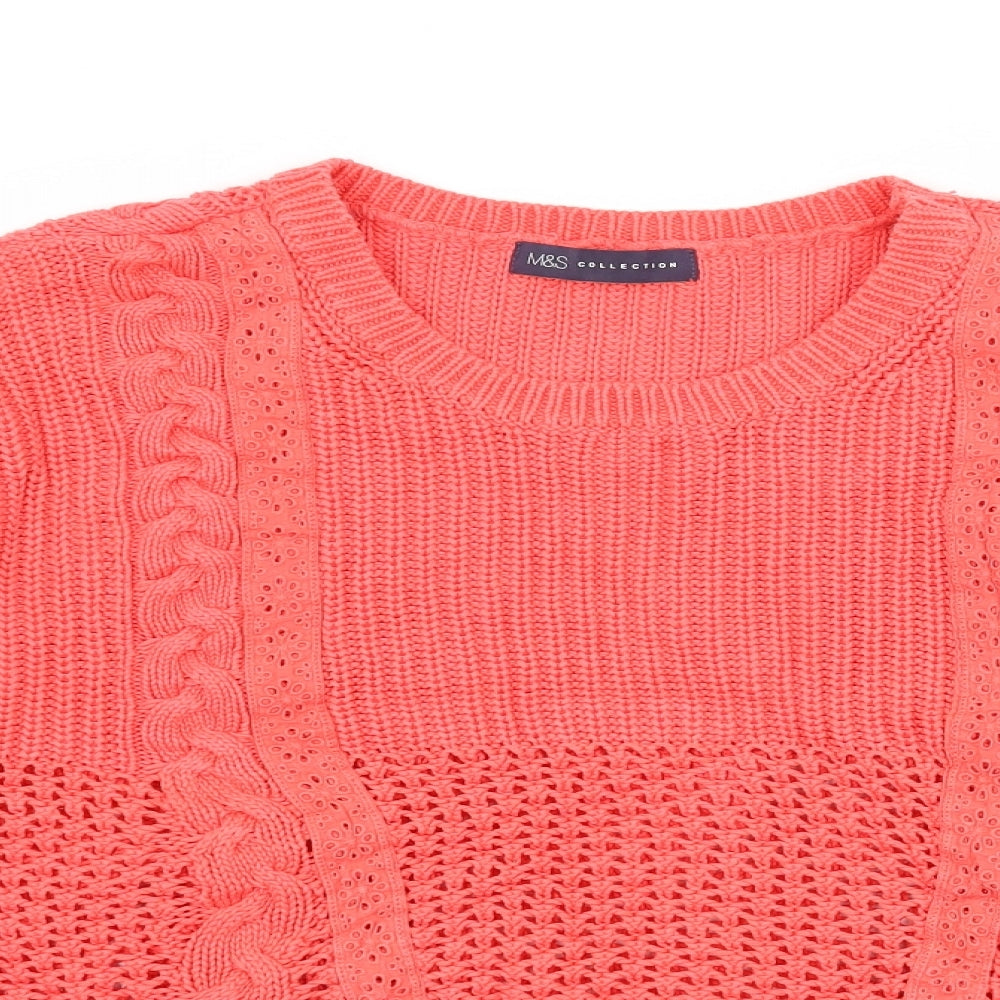 Marks and Spencer Womens Orange  Knit Pullover Jumper Size 20