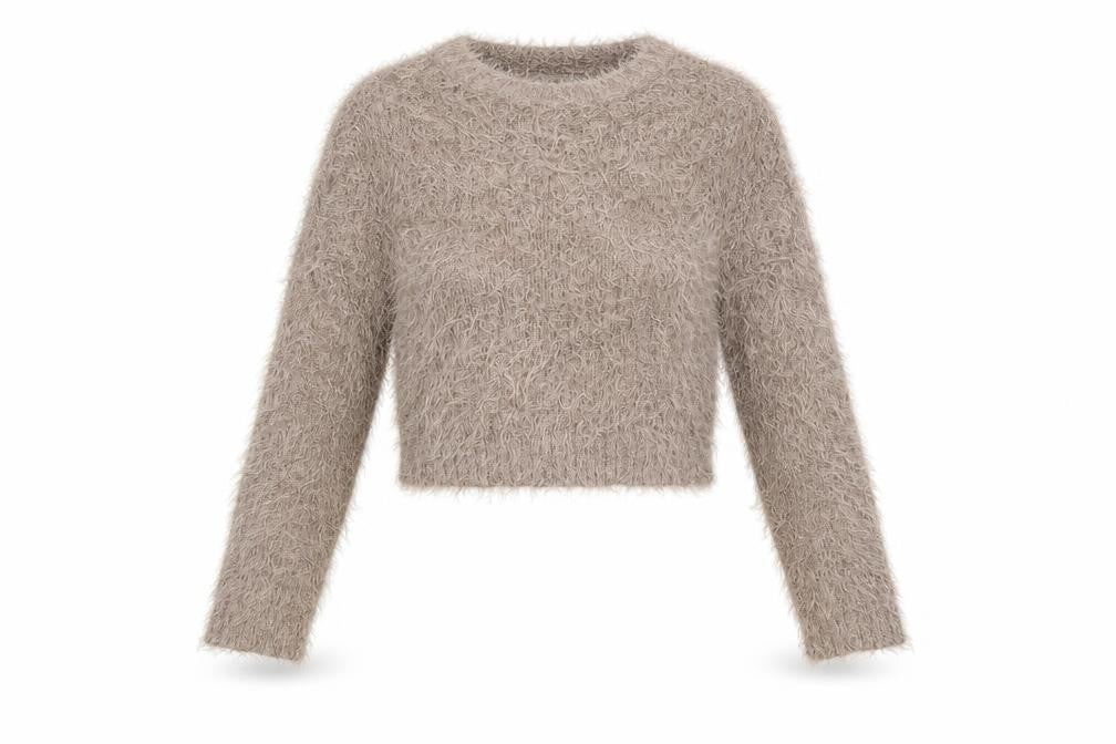 Front view of Next women’s grey knit jumper, size UK 8