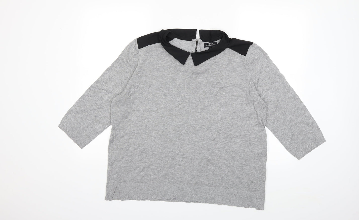 Papaya Womens Grey  Knit Pullover Jumper Size 20