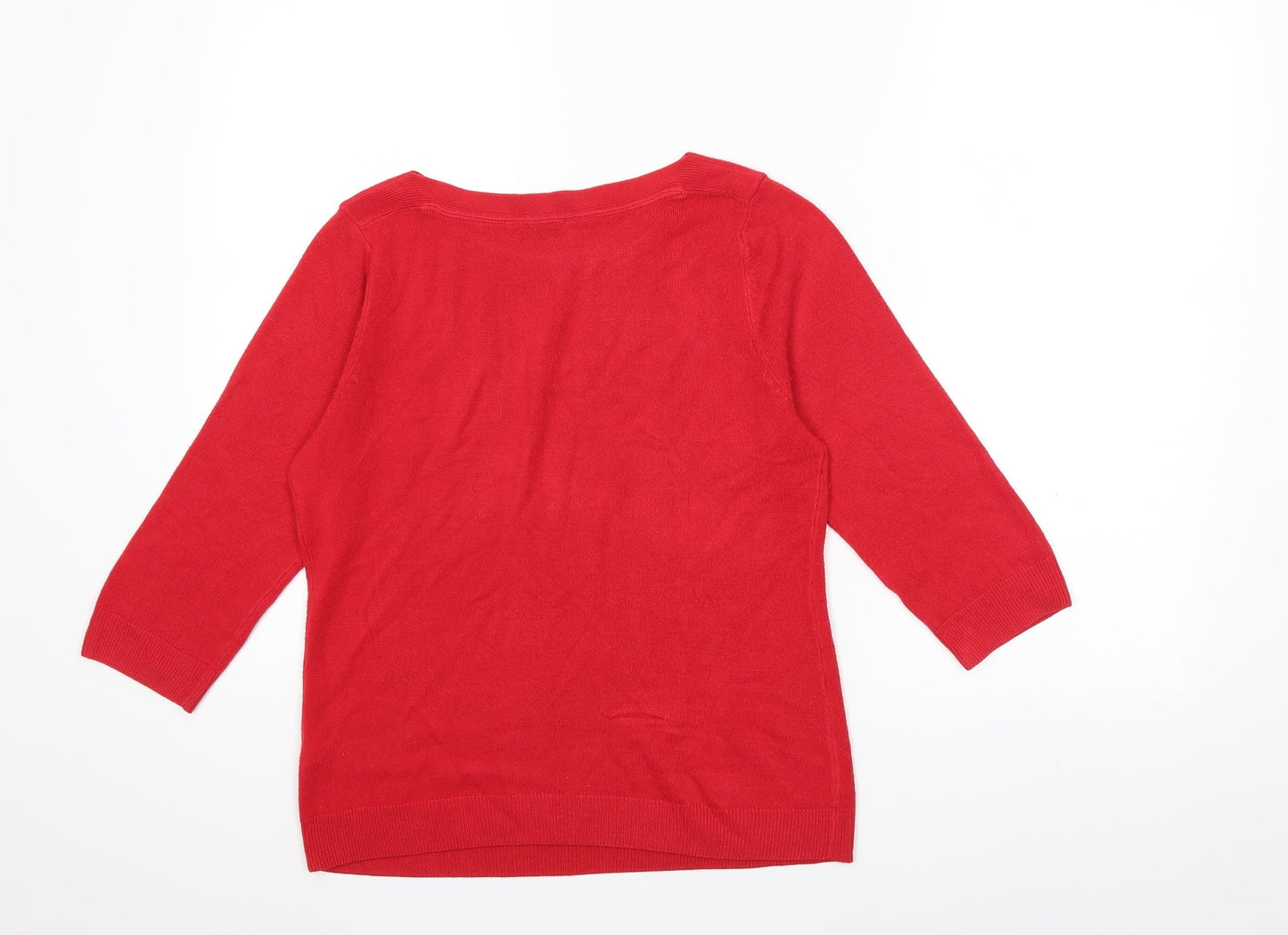 BHS Womens Red  Knit Pullover Jumper Size 10