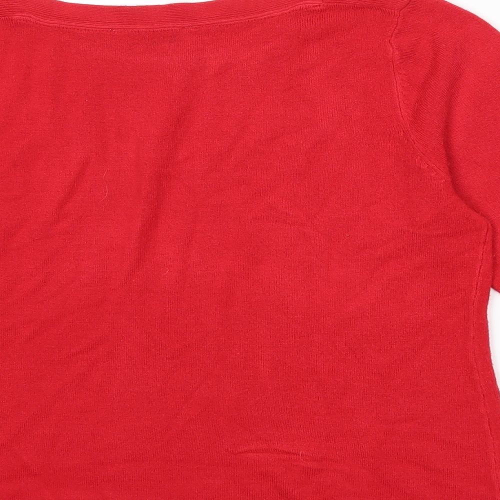 BHS Womens Red  Knit Pullover Jumper Size 10