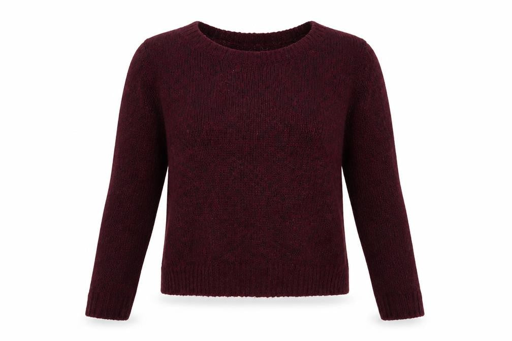 Front view of H&M women’s red knit jumper, size S
