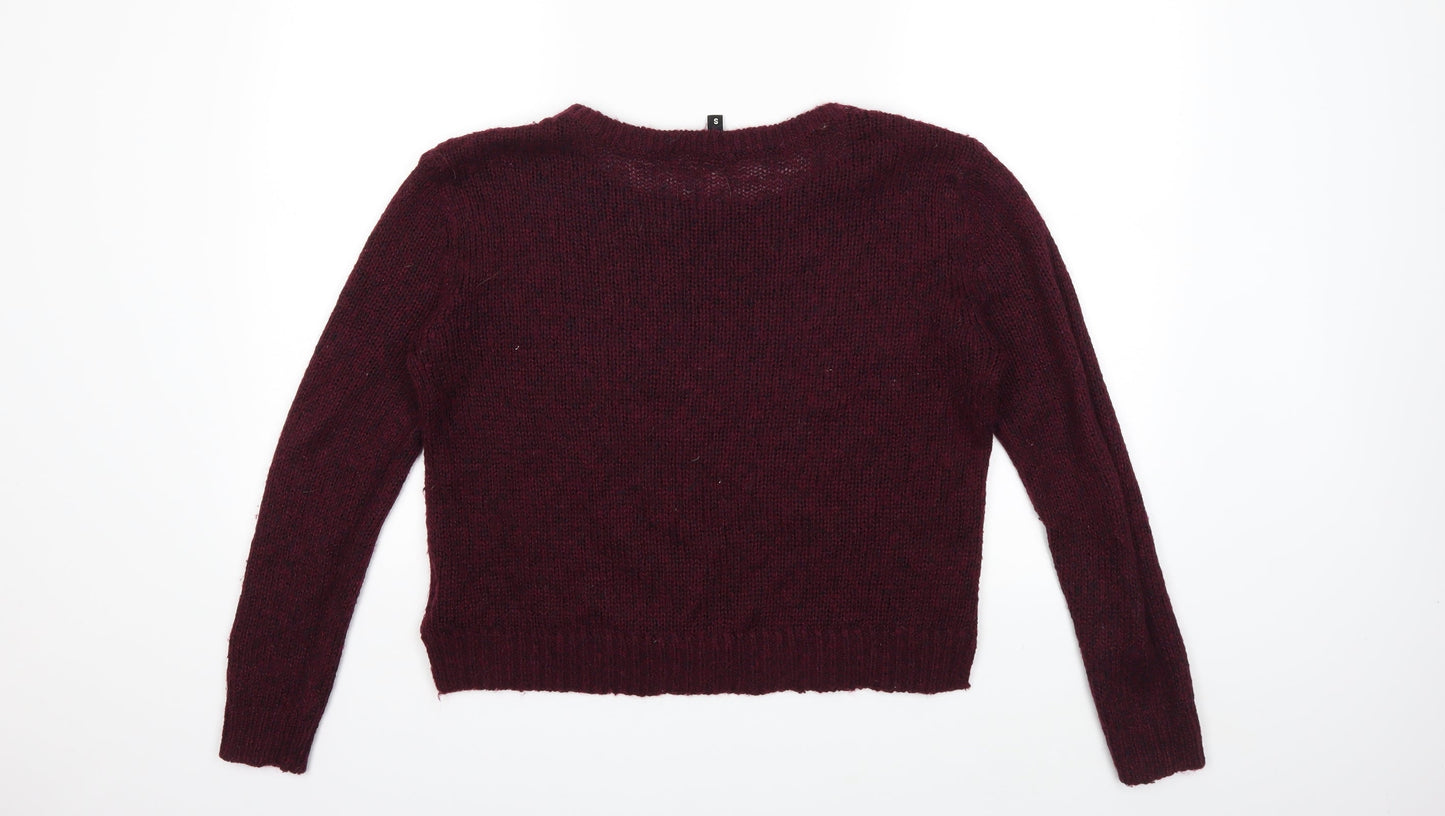 H&M Womens Red  Knit Pullover Jumper Size S