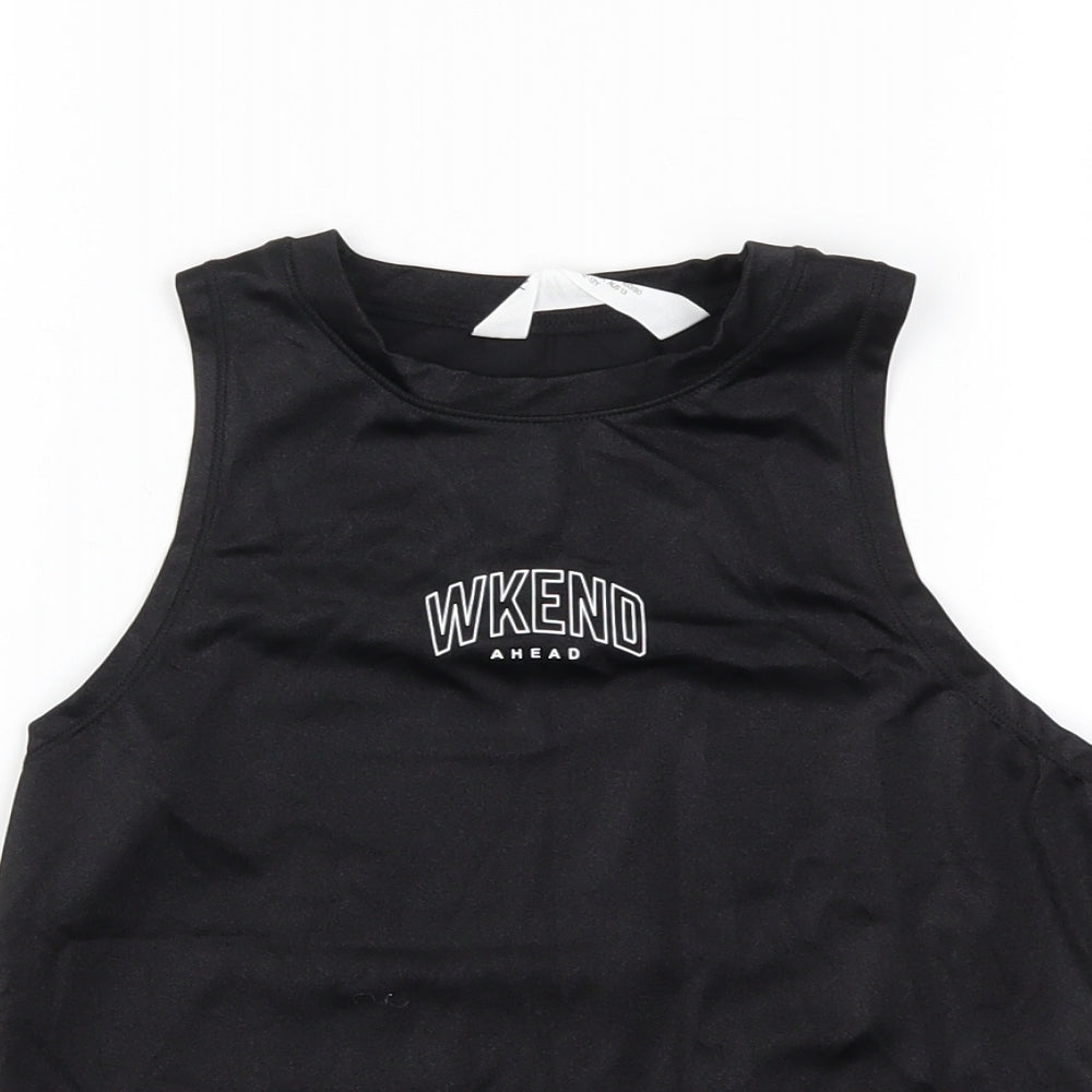 H&M Girls Black   Basic Tank Size 13 Years