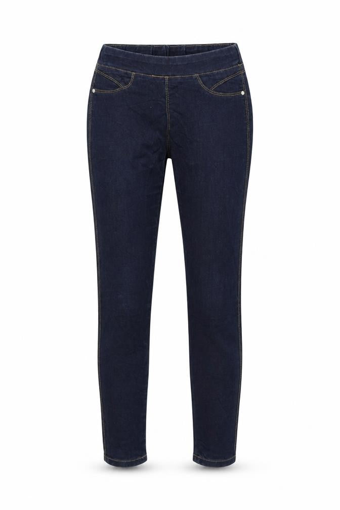 Front view of TALLY WEiJL women’s blue denim jegging jeans, size UK 8, 28-inch leg