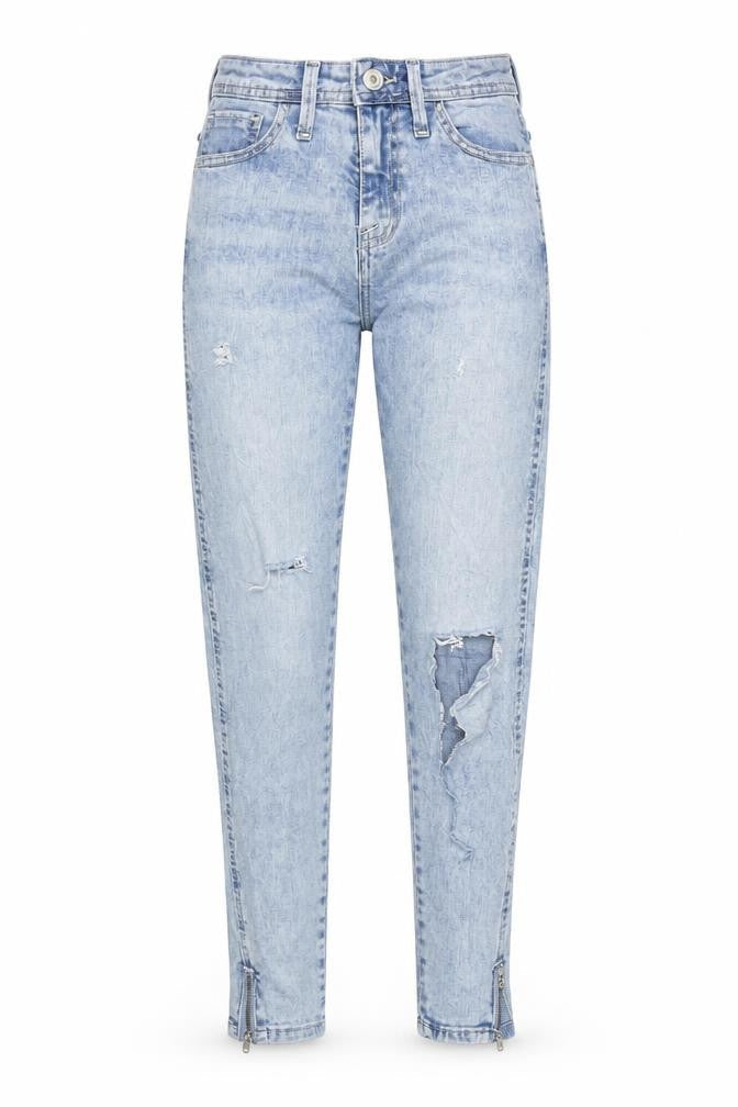Front view of RESERVED women’s blue denim skinny jeans, size UK 6, 27-inch leg